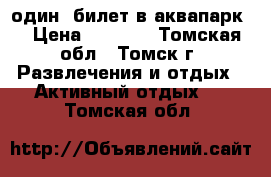 один  билет в аквапарк. › Цена ­ 1 000 - Томская обл., Томск г. Развлечения и отдых » Активный отдых   . Томская обл.